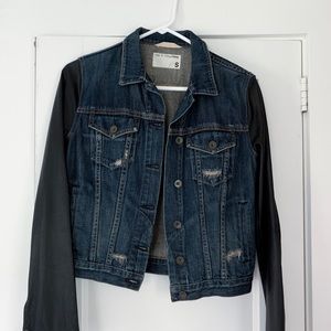 Rag & Bone Jean Jacket with Leather Sleeves